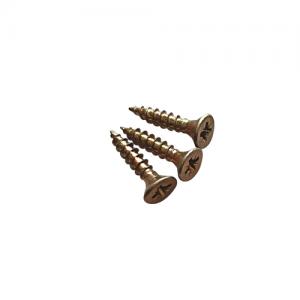 Custom Made Yellow Zinc Plated Pozi Drive Chipboard Wood Screw