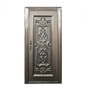 Sturdy Stylish Wooden Steel Security Door Front Entry Doors Residential Interior Modern Door